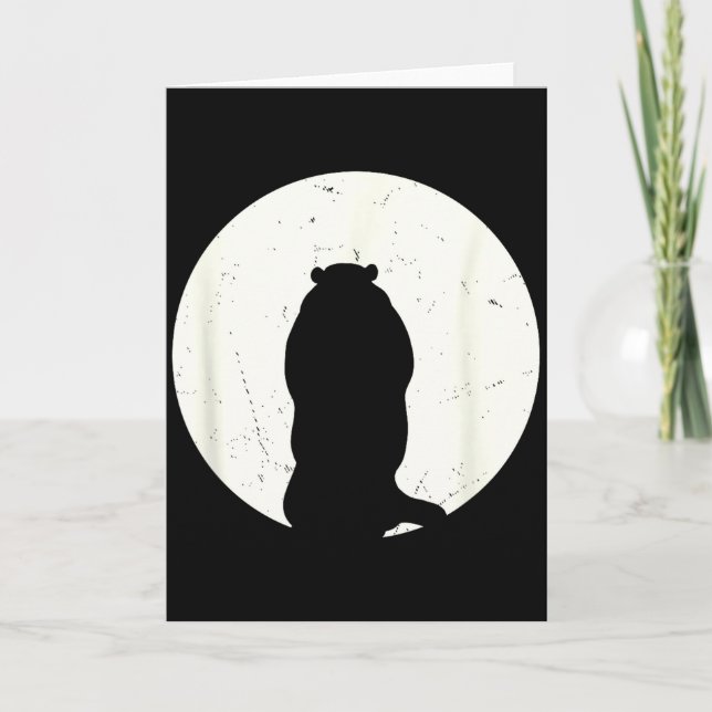 Groundhog Day Full Moon Groundhog  Card (Front)