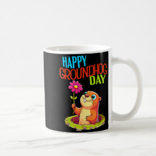 Groundhog Day Funny Marmot With Flower Shade Coffee Mug