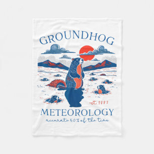 Groundhog Day Funny Quote Respect The Shadow Meteo Fleece Blanket