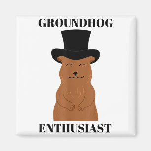 Groundhog Day Funny Shadow Winter Spring Groundhog Magnet