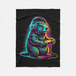 Groundhog Day Funny Video Games Groundhog 67 Meme Fleece Blanket