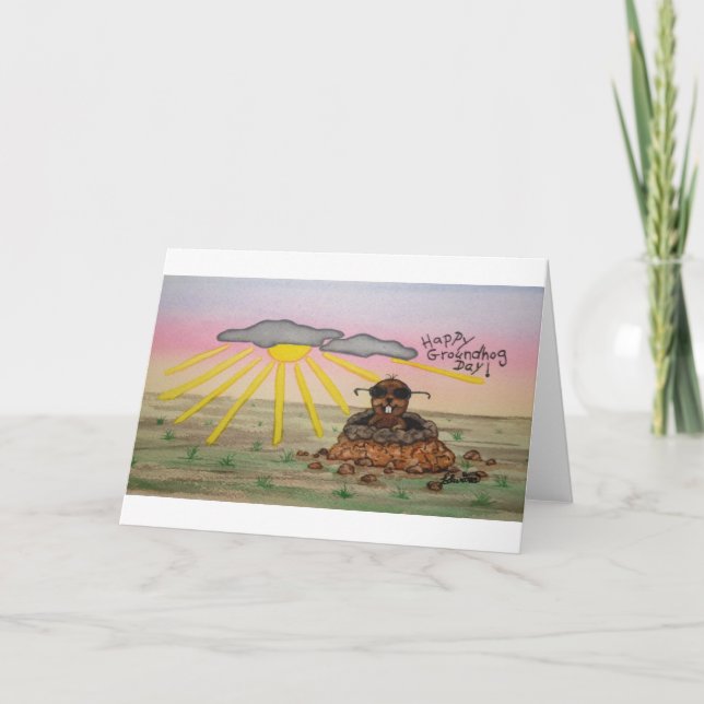 Groundhog Day Greeting Card, Happy Groundhog Day! Card (Front)