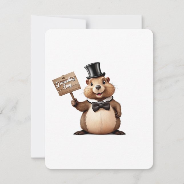 Groundhog Day Holiday Card (Front)