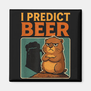 Groundhog Day I Predict Beer Grumpy Groundhog Humo Magnet