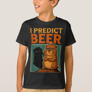 Groundhog Day I Predict Beer Grumpy Groundhog Humo T-Shirt