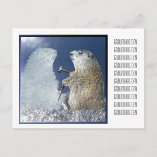 Groundhog Day Ice Sculpture Postcard