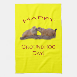 Groundhog Day Kiss Kitchen Towel