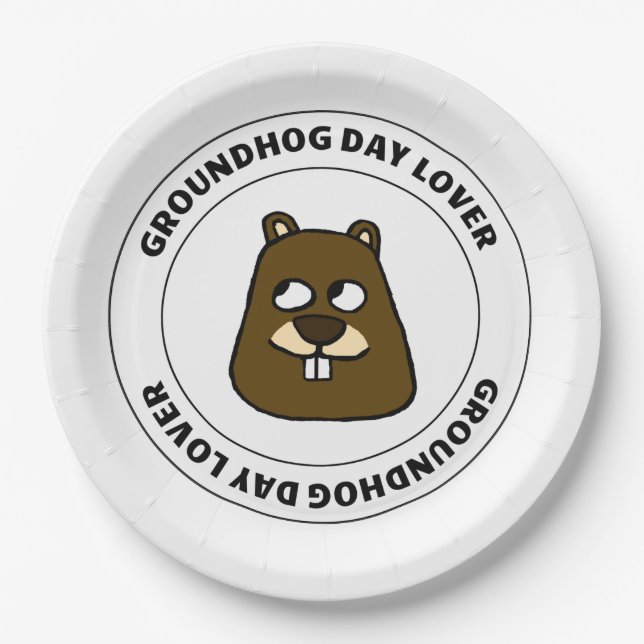 Groundhog Day Lover Paper Plate (Front)