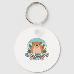 Groundhog Day Men Women Retro Vintage 60s 70s 80s Keychain