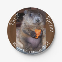 Groundhog Day Paper Plates