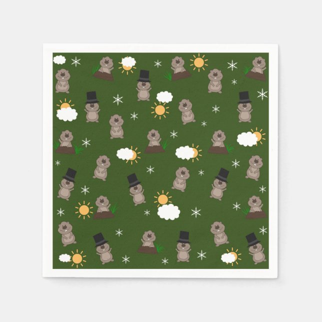Groundhog Day Pattern Napkin (Front)