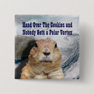 Groundhog Day Polar Vortex 2 Inch Square Button