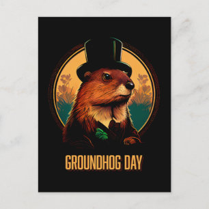Groundhog Day Postcard