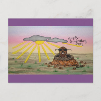 Groundhog Day Postcard, Happy Groundhog Day! Holiday Postcard