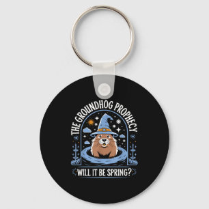 Groundhog Day Pun Meteorology Sarcasm Funny Women Keychain