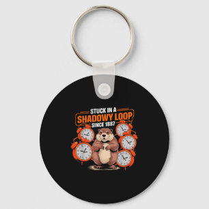 Groundhog Day Pun Shadaow Sarcasm Funny Women Men  Keychain
