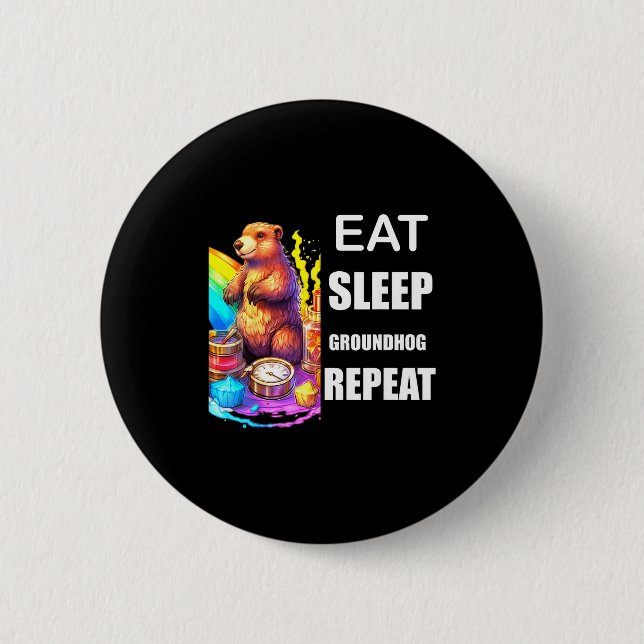 Groundhog Day Rainbow Pride Diversity Harmony Lgbt 2 Inch Round Button (Front)