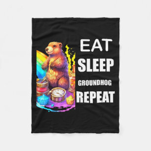 Groundhog Day Rainbow Pride Diversity Harmony Lgbt Fleece Blanket