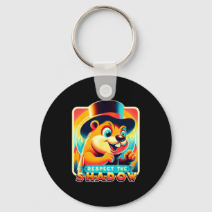 Groundhog Day Respect The Shadow Funny Humor Keychain
