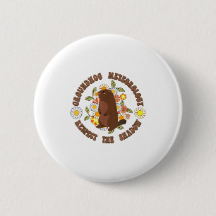 Groundhog Day Respect The Shadow Meteorology Retro 2 Inch Round Button