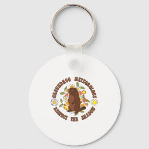 Groundhog Day Respect The Shadow Meteorology Retro Keychain
