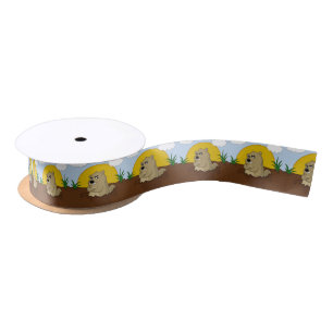 Groundhog day satin ribbon