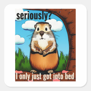 Groundhog day seriously? square sticker
