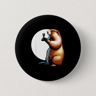 Groundhog Day Shadow Funny Gift 2 Inch Round Button