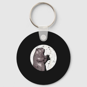 Groundhog Day Shadow Puppet Cute Rodent Costume Fu Keychain