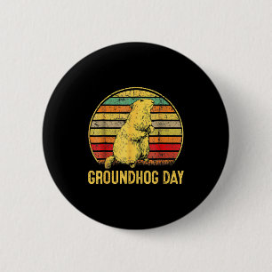 Groundhog Day Shadow Puppet Funny 2 Inch Round Button