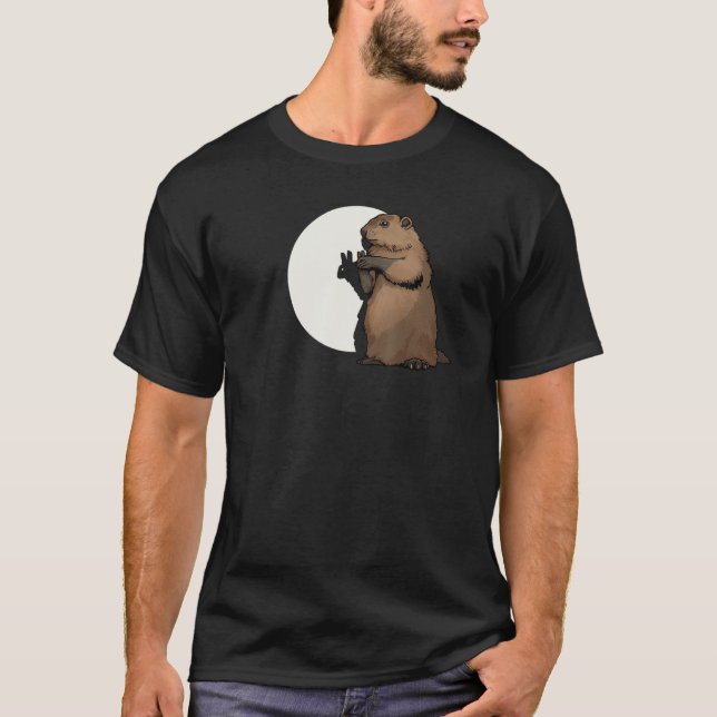 Groundhog Day Shadow Puppet Funny Gift T-Shirt (Front)