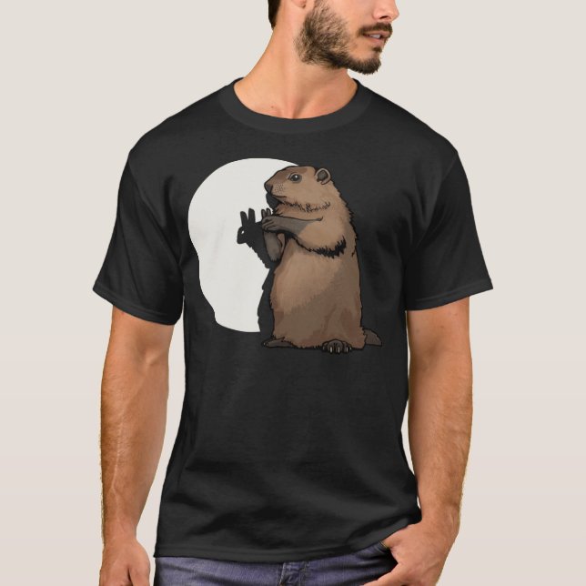 Groundhog Day Shadow Puppet Funny Gift T-Shirt (Front)