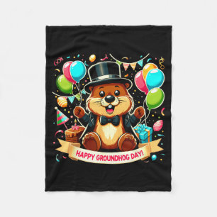 Groundhog Day Shirt Happy Groundhogs Day Men Women Fleece Blanket