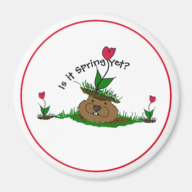 Groundhog Day Spring Magnet (Front)