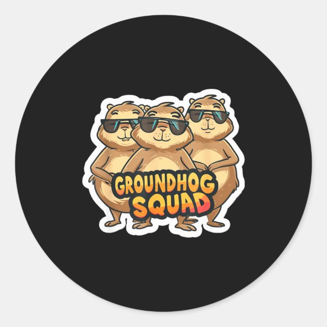 Groundhog Day Squad Funny Spring February Punxsuta Classic Round Sticker (Front)