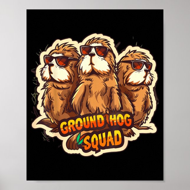 Groundhog Day Squad Funny Spring February Punxsuta Poster (Front)
