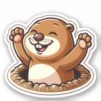 Groundhog day sticker