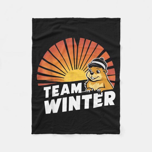 Groundhog Day Team Winter  Fleece Blanket (Front)