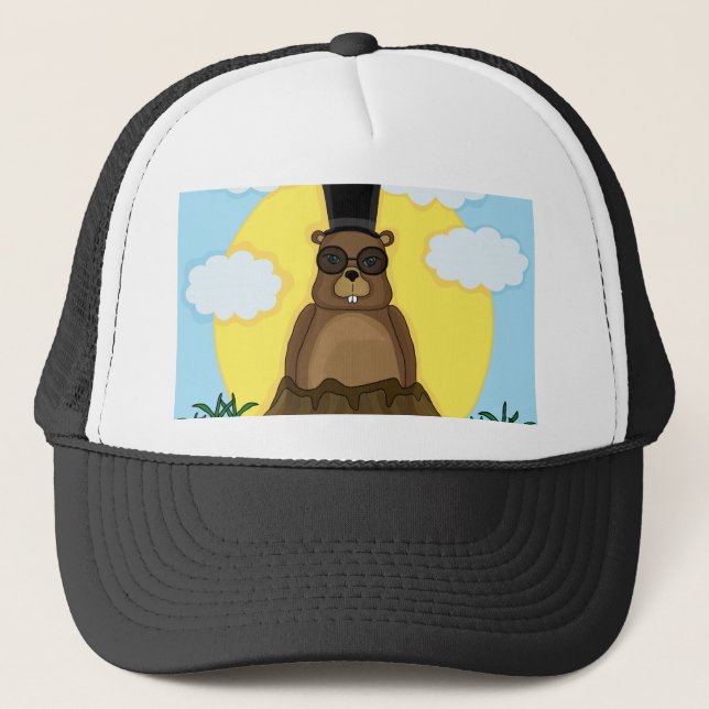 Groundhog day trucker hat (Front)