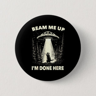 Groundhog Day Ufo Retro Graphic Vintage Alien Enco 2 Inch Round Button