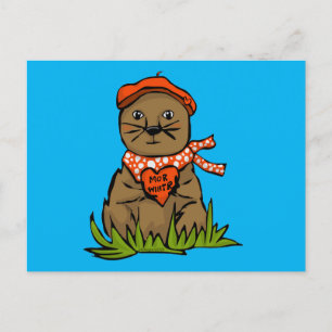 Groundhog Day Valentine Postcard