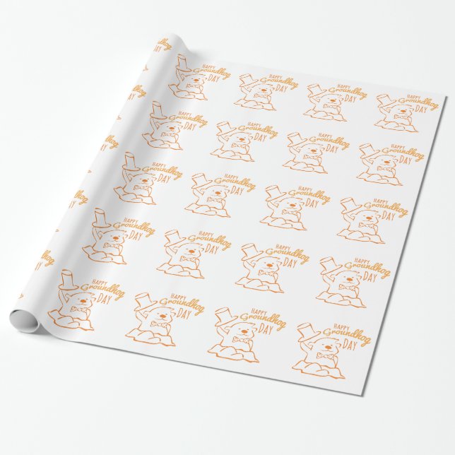 Groundhog Day Wrapping Paper (Unrolled)