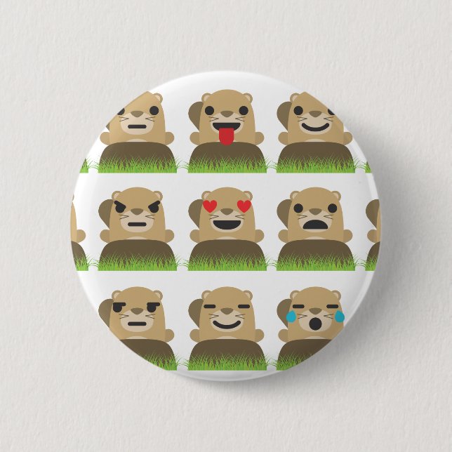 groundhog emojis 2 inch round button (Front)