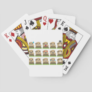 groundhog emojis playing cards