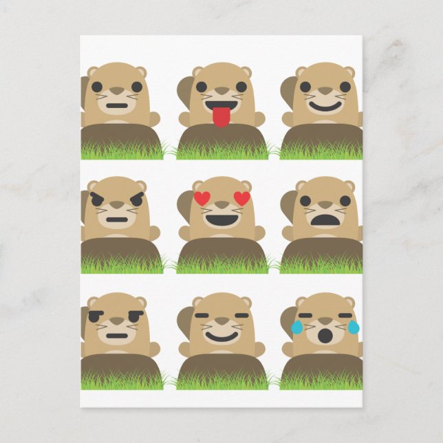 groundhog emojis postcard (Front)