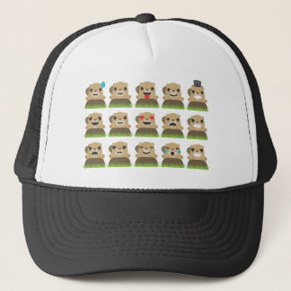 groundhog emojis trucker hat