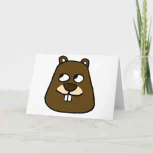 Groundhog Face Card
