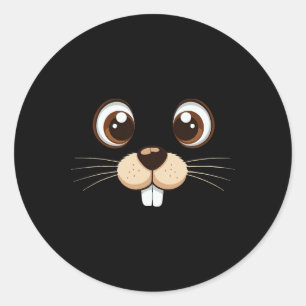 Groundhog Face Costume Kids Groundhog Day Hallowee Classic Round Sticker