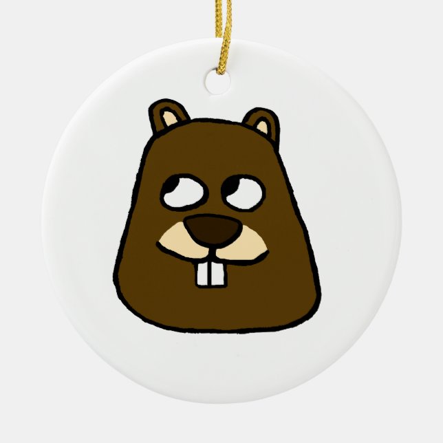 Groundhog Face Ornament (Front)