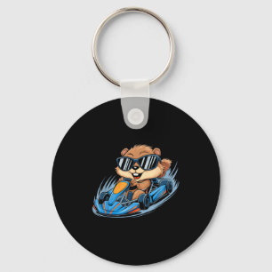Groundhog Go-kart Racing Happy Groundhog Day Boys Keychain